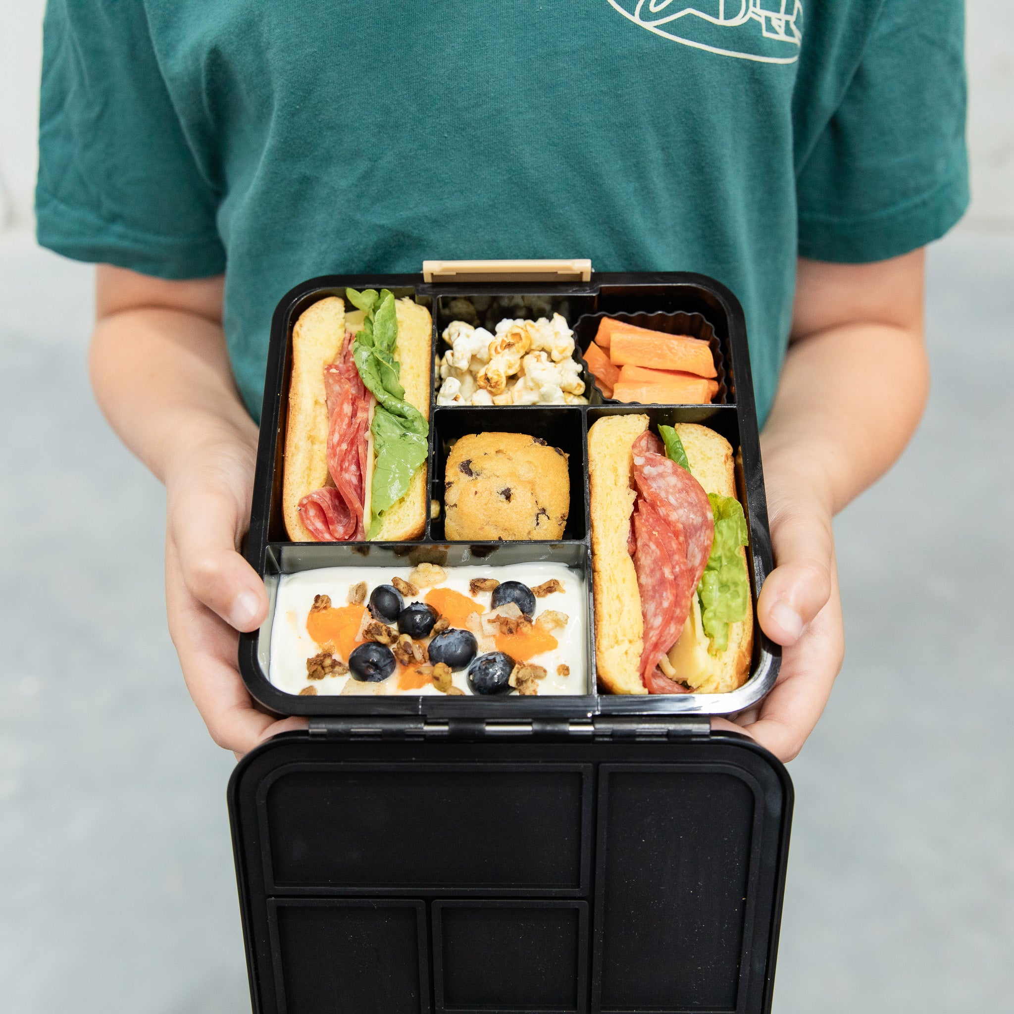 Montii.Co Bento 5 - Dinosaur Land Lunch Box for Kids | Eco-Friendly & Leak-Proof | Perfect for School, Picnics & Travel