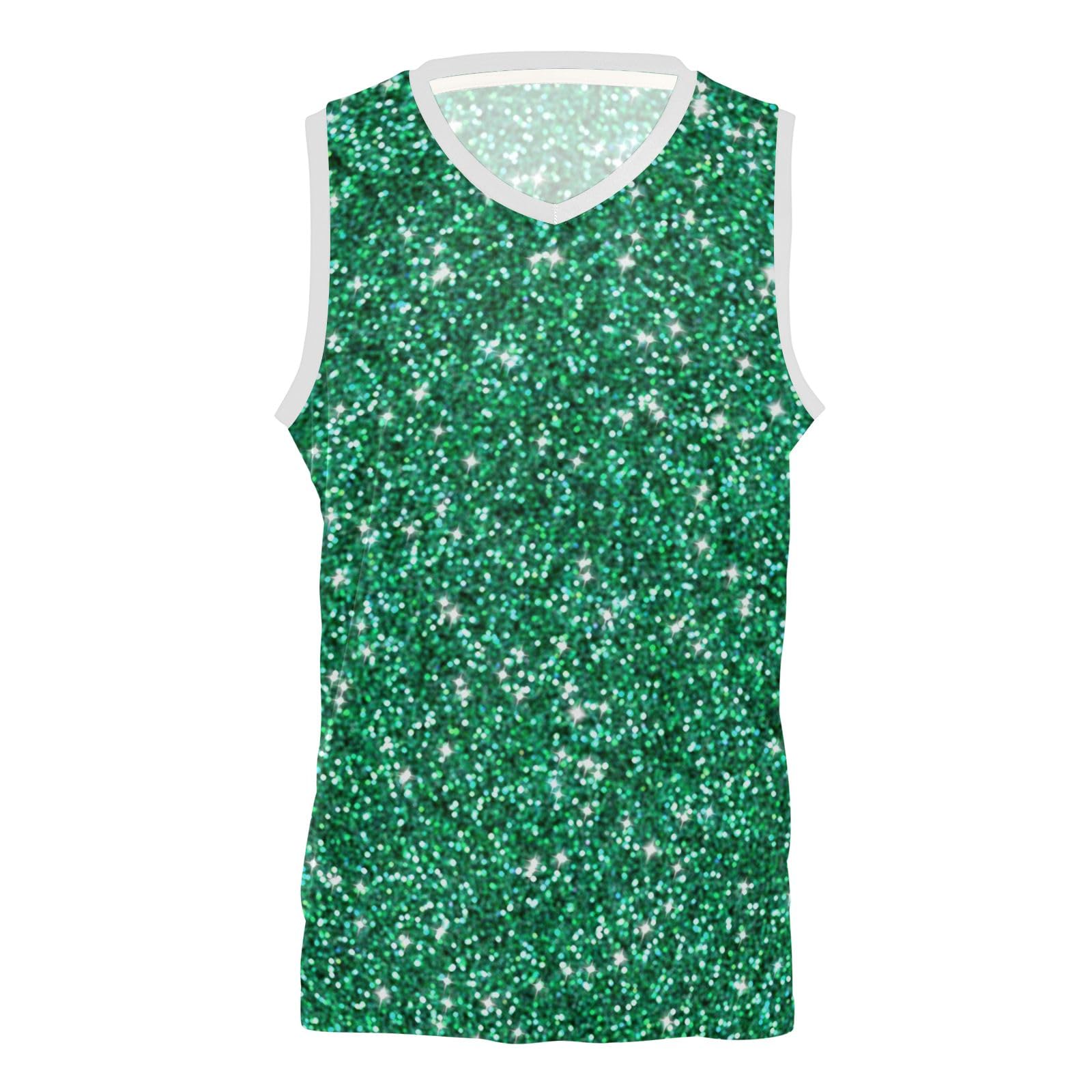 TSENQUE Men's Colorful Glitter Basketball Jersey - Breathable Athletic Jersey for Adults - Perfect for Streetball, Team Games & Basketball Tournaments