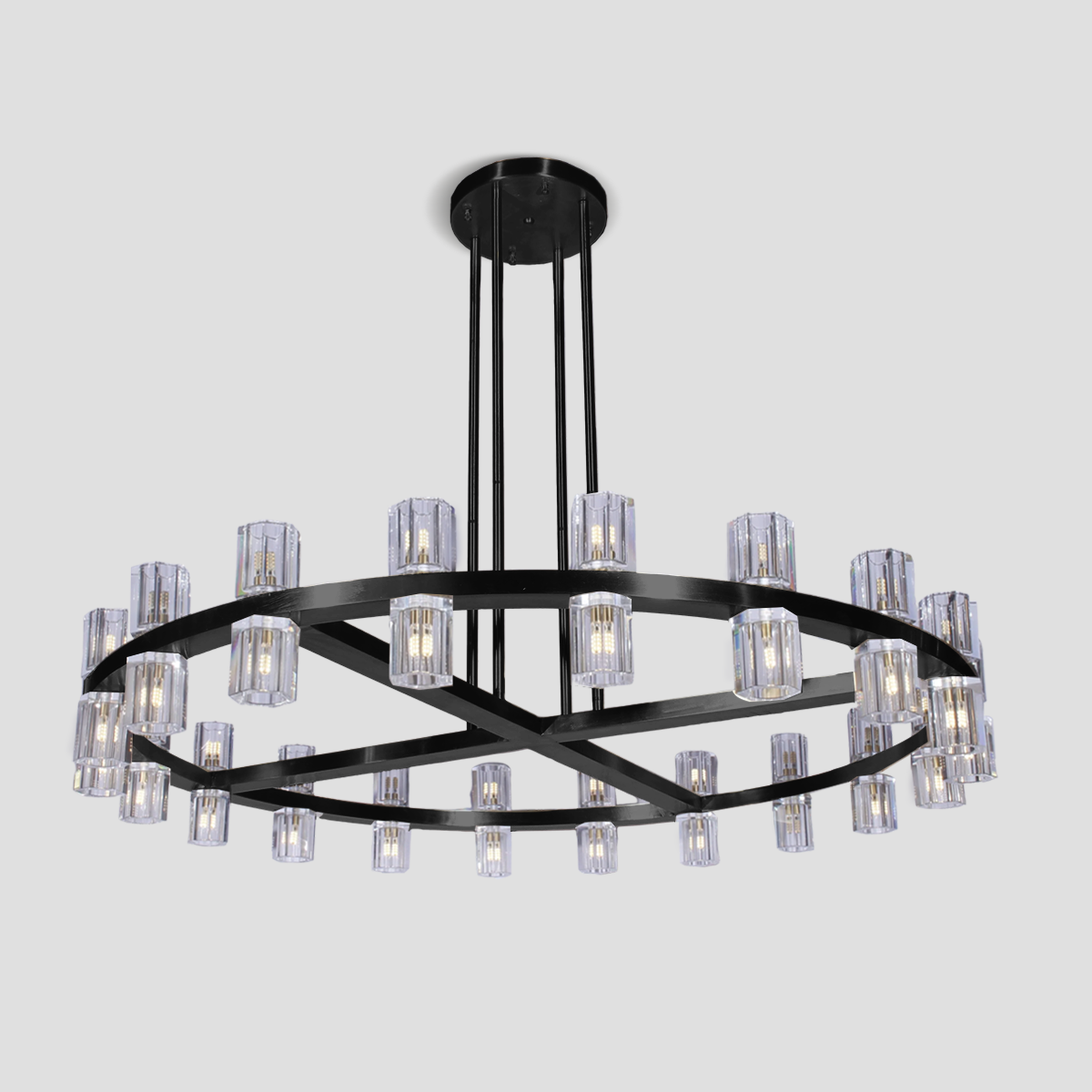 Elegant Aurora 1-Tier Round Chandelier 50