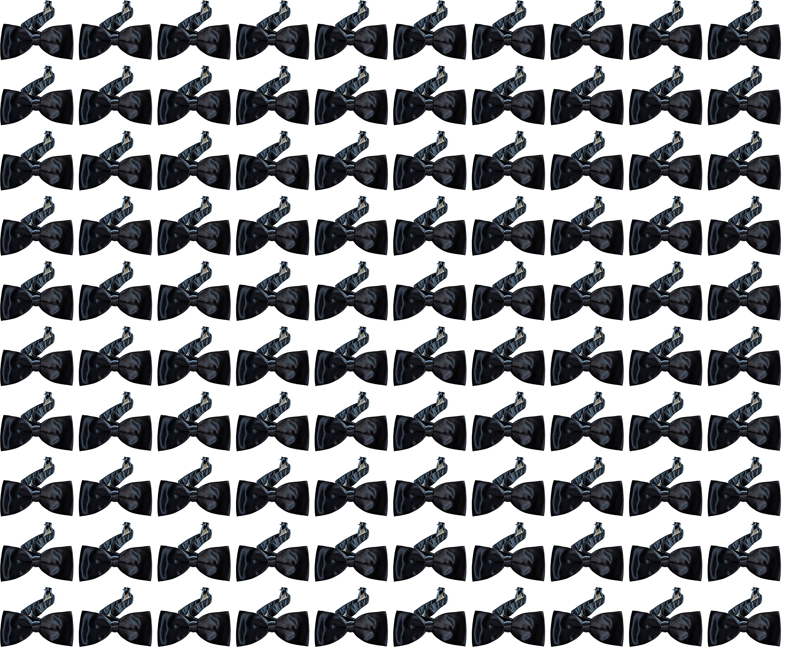 100 Pack Black Bow Ties for Men - Bulk Wholesale Formal Neckwear for Weddings, Prom, Groomsmen & Special Events