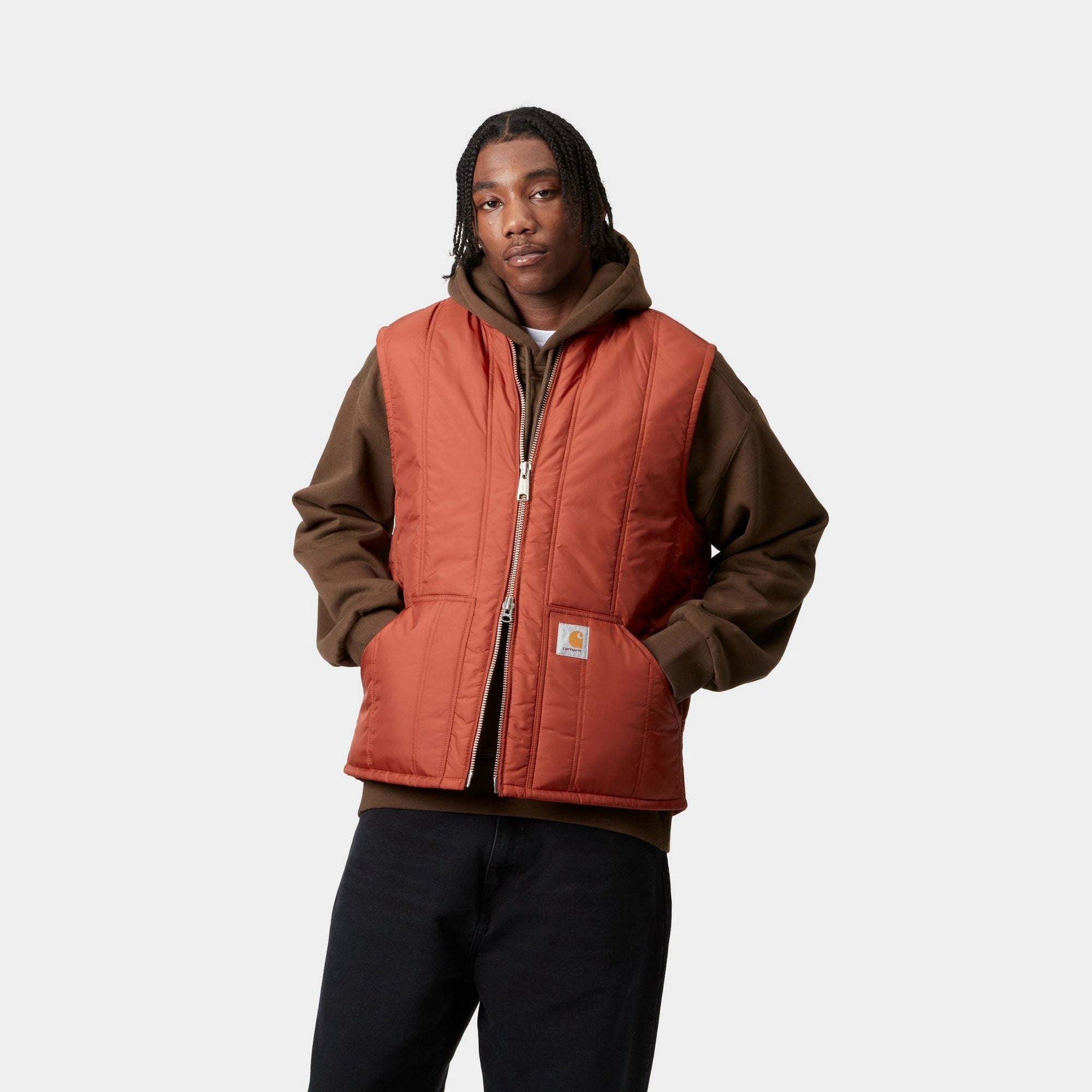 Lachlan Vest Liner for Men - Vermillion Red Lightweight Thermal Underlayer for Outdoor Activities, Hiking, and Winter Sports