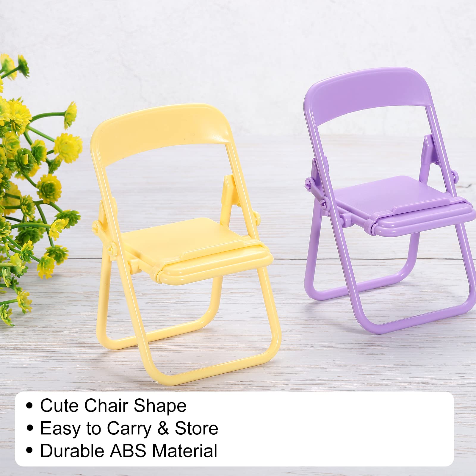 Purple Candy Color Folding Phone Stand - Multi-Angle Chair Holder for Smartphones | Perfect for Desk & Bedside Use
