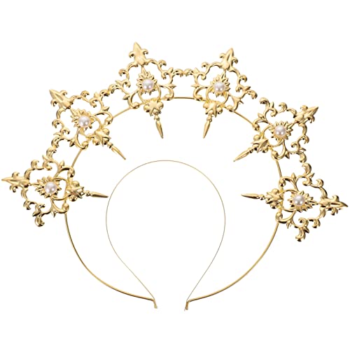 FRCOLOR 6-Piece Bridal Gold Headpiece Set - Elegant Golden Hair Accessories for Girls, Women | Perfect for Weddings, Parties, and Special Occasions