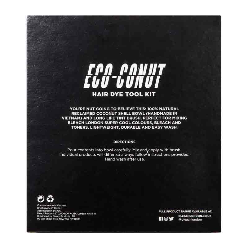 Bleach London Eco-Friendly Coconut Bowl and Hair Dye Brush Kit for DIY Hair Coloring at Home | Vegan & Sustainable Beauty Tools
