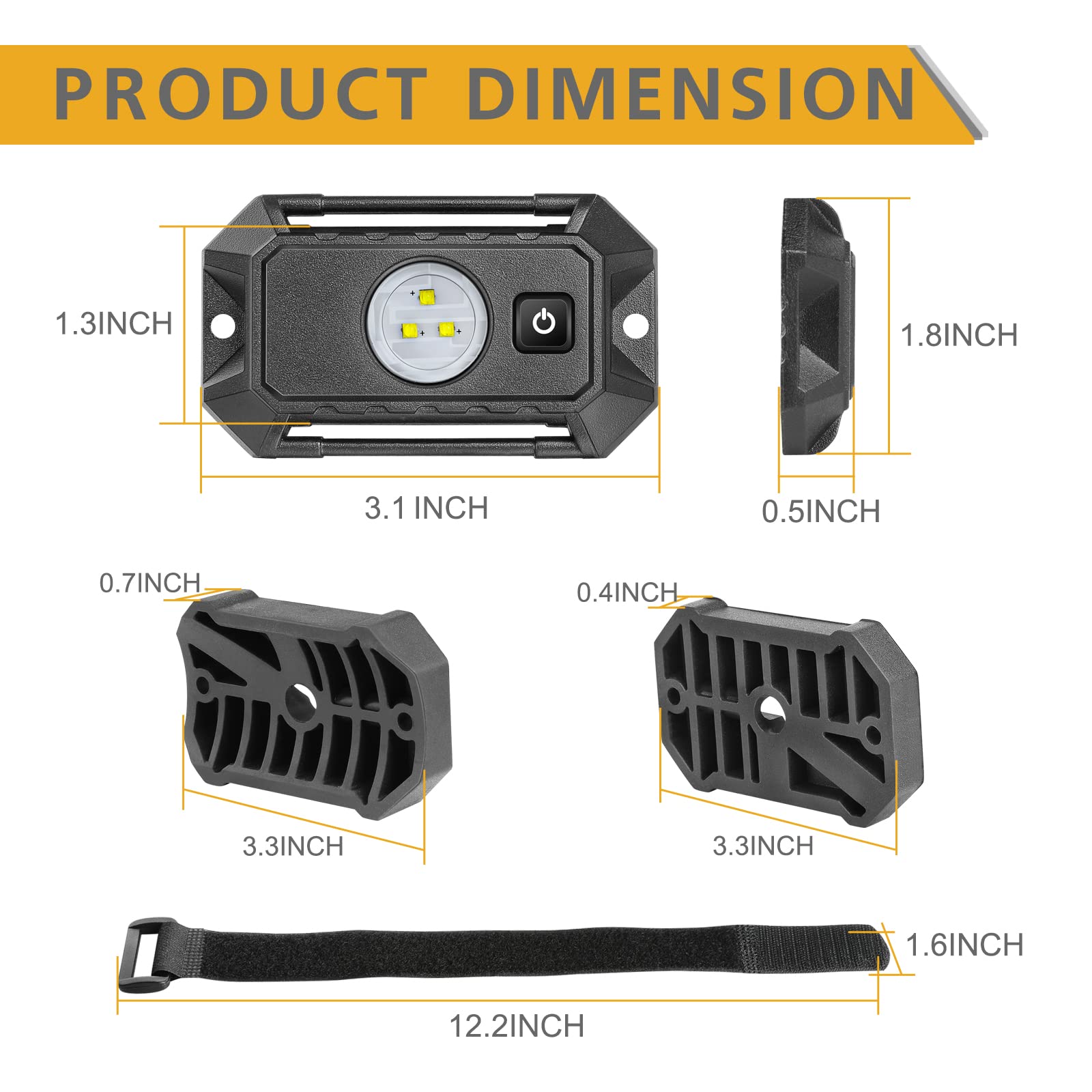 12V UTV LED Dome Light with Switch - Universal Roll Bar Mount White Interior Light for UTV, ATV, Polaris RZR, Can-Am, Golf Cart - Perfect for Night Off-Roading & Camping Adventures