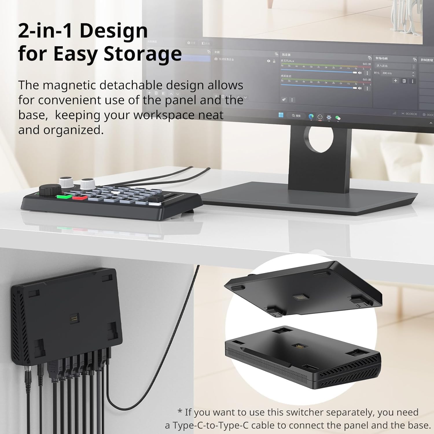 ULANZI DD02 4K HDMI Video Switcher for Live Streaming - 4 Camera Inputs, OBS/vMix/VLC/PotPlayer/YouTube Compatible | Professional Live Production for Gaming, Church Services & Webinars