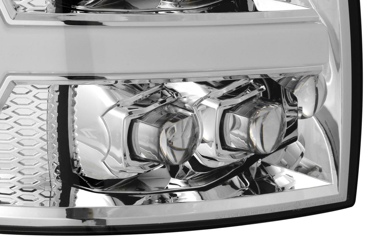 07-13 Chevrolet Silverado NOVA Series LED Projector Headlights - Chrome Housing - High Performance Replacement Headlights for Night Driving & Off-Road Adventures
