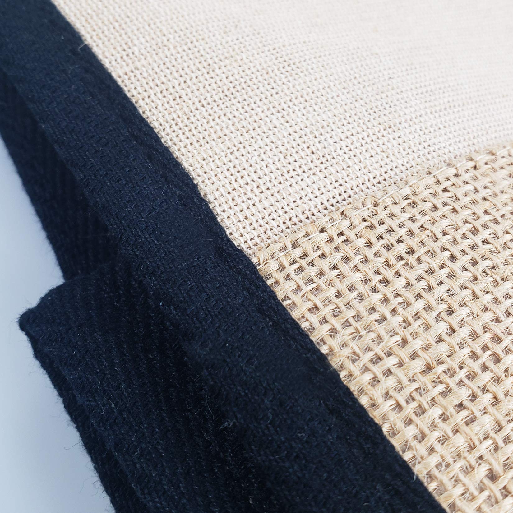 Eco-Friendly Reusable Jute Canvas Tote Bags with Full Gusset & Laminated Interior - 6 Pack Black Hessian Burlap Bags for Work, School, Shopping & Daily Use (12”W x 12”H x 4”D) - Perfect for Groceries, Beach Trips & Farmers Market