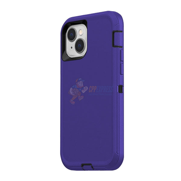 iPhone 14 Plus Shockproof Defender Case - Heavy Duty Protection Cover in Purple | Perfect for Outdoor Activities, Travel & Everyday Use
