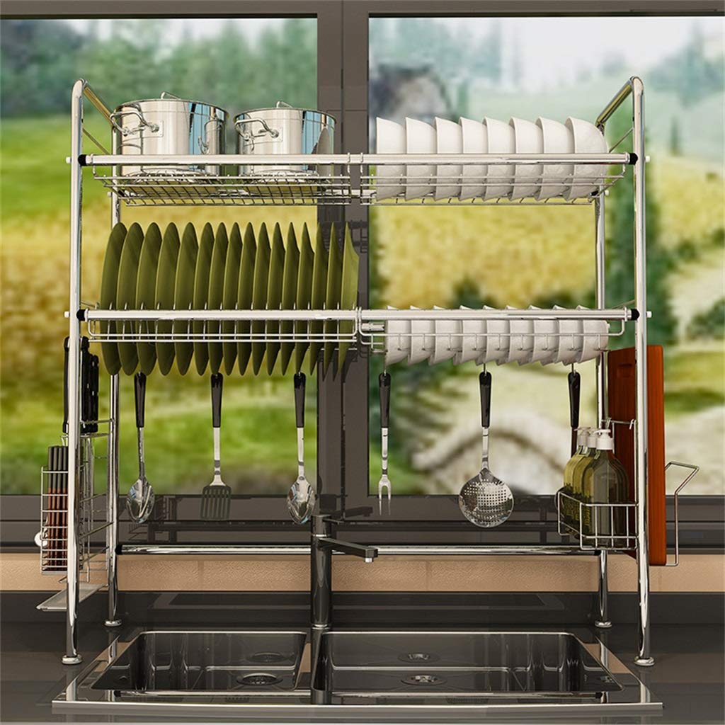 Stainless Steel Multi-Function Dish Drainer & Storage Rack for Kitchen Sink (31.5