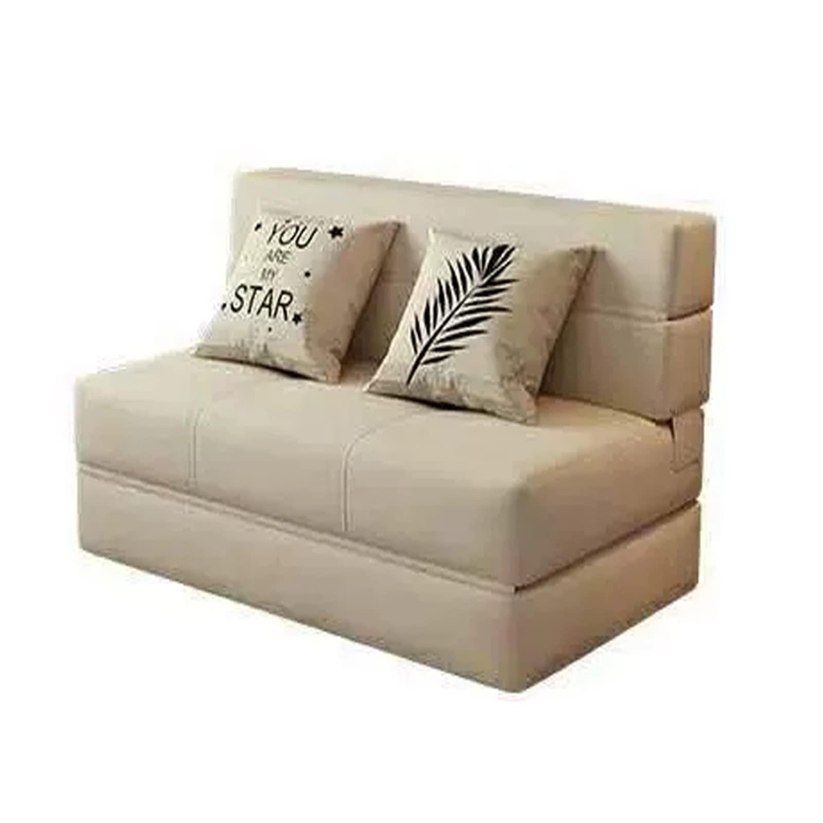 JHKZUDG Folding Sleeper Chair Sofa Bed - Convertible Lazy Couch with Pillow, Portable Space-Saving Dorm Game Bed for Small Spaces, Khaki (76×72×120cm) | Perfect for Apartments, Living Rooms, Bedrooms & Office Lounging