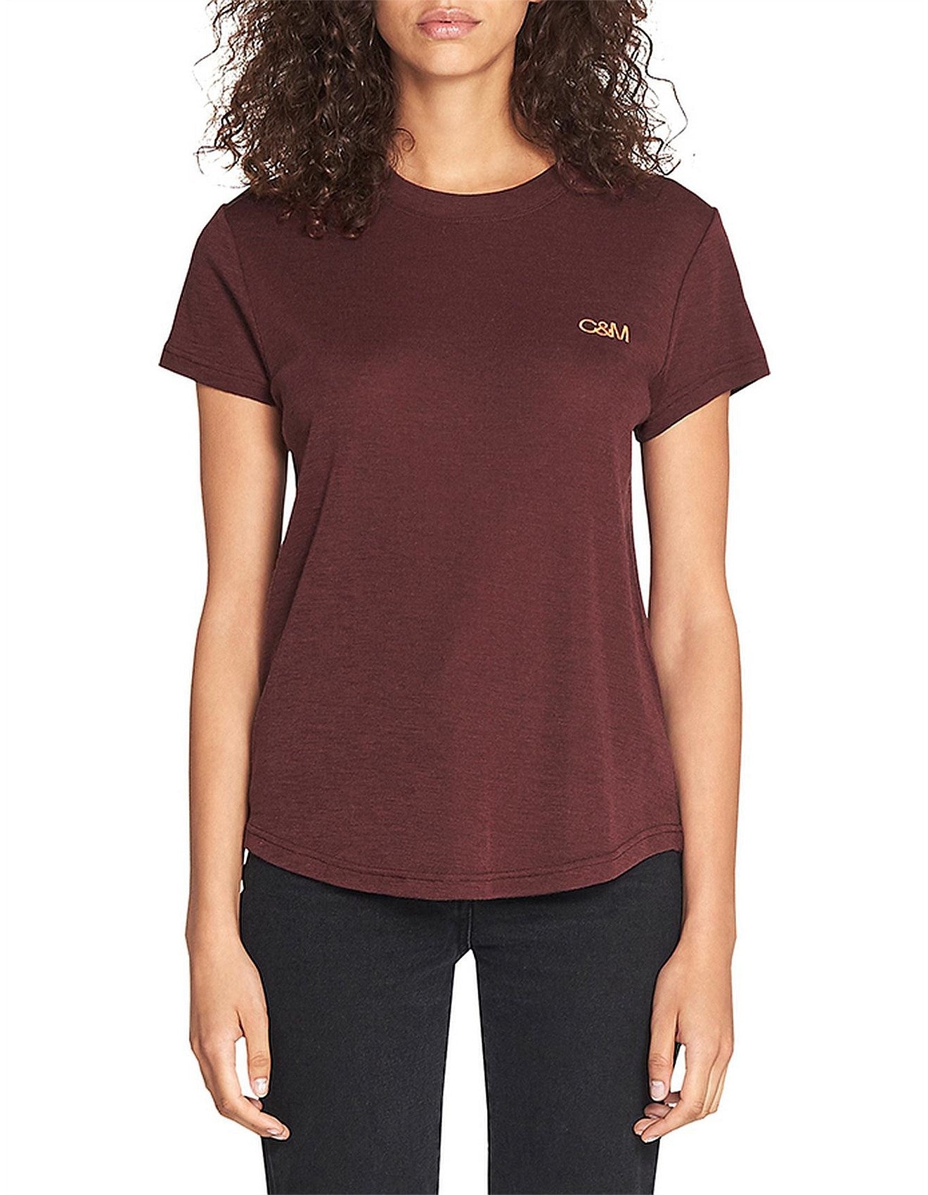 Stylish Andre Logo Tee in Mahogany - Trendy Graphic T-Shirt for Men | Perfect for Casual Wear, Street Style & Everyday Outfits