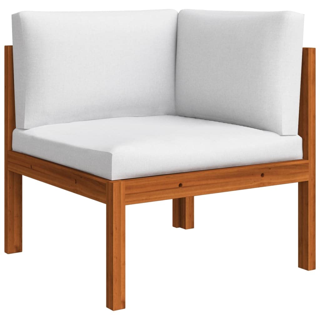 vidaXL 4-Piece Patio Lounge Set with Cushions - Solid Acacia Wood Outdoor Furniture for Garden, Backyard & Poolside - Weather-Resistant & Easy to Assemble - Perfect for Relaxing, Entertaining & Sunbathing