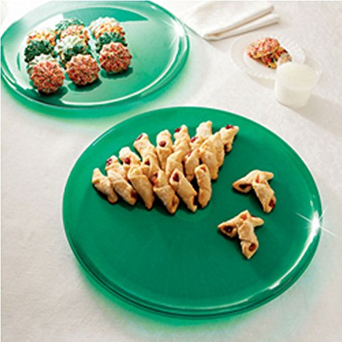 **Koyal 12-Inch Round Green Plastic Trays - Set of 25 - Perfect for Parties, Catering, and Food Service**