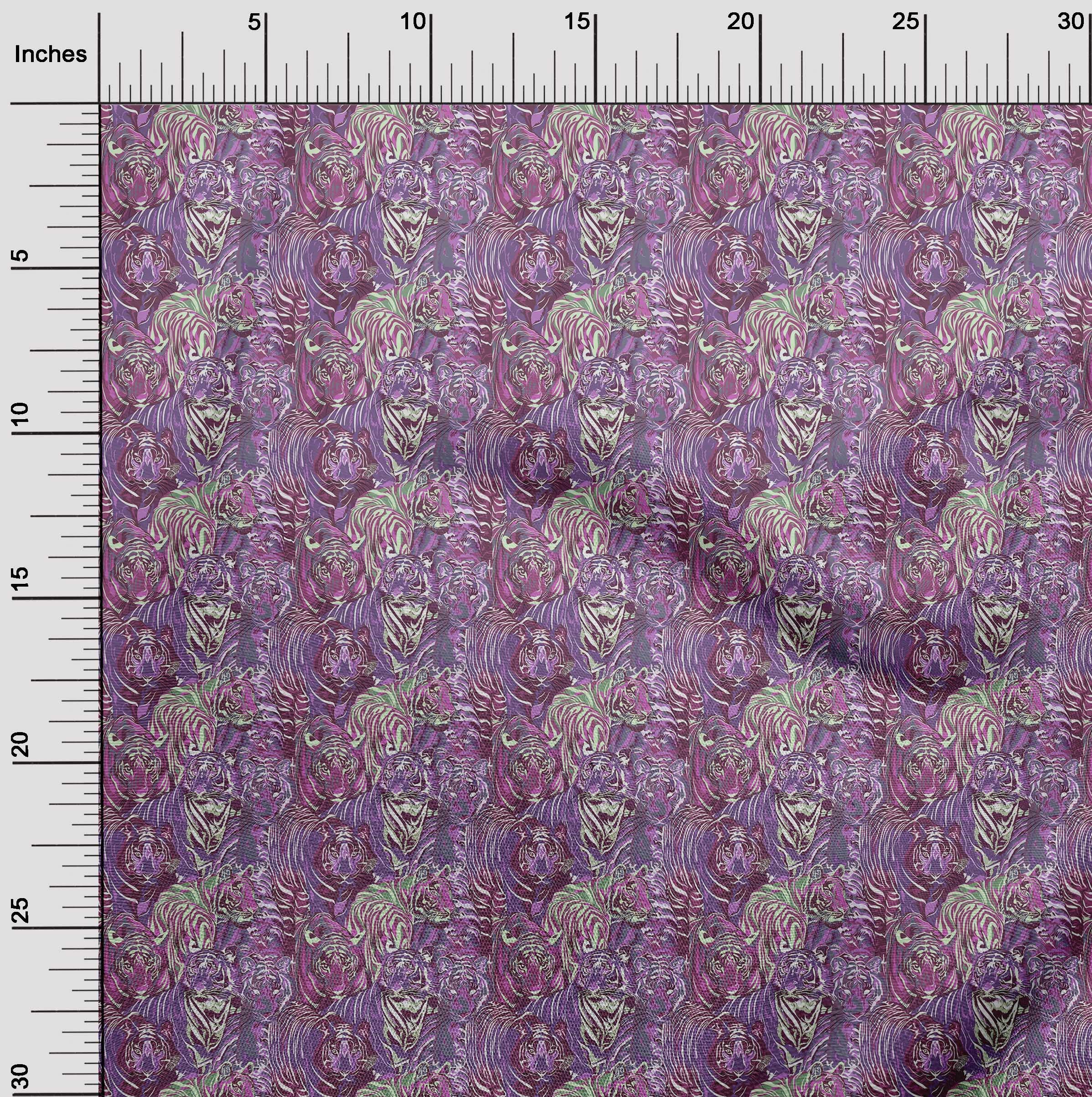 oneOone Rayon Purple Animal Print Fabric by The Yard - 56 Inch Wide DIY Sewing Material for Clothing, Crafts & Home Decor | Perfect for Dresses, Quilts & Upholstery