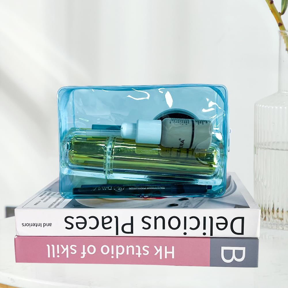 ONEART Clear Cosmetic Bag - Waterproof Travel Toiletry Organizer for Women & Men, Small Makeup Pouch (3 Pack, 7.02