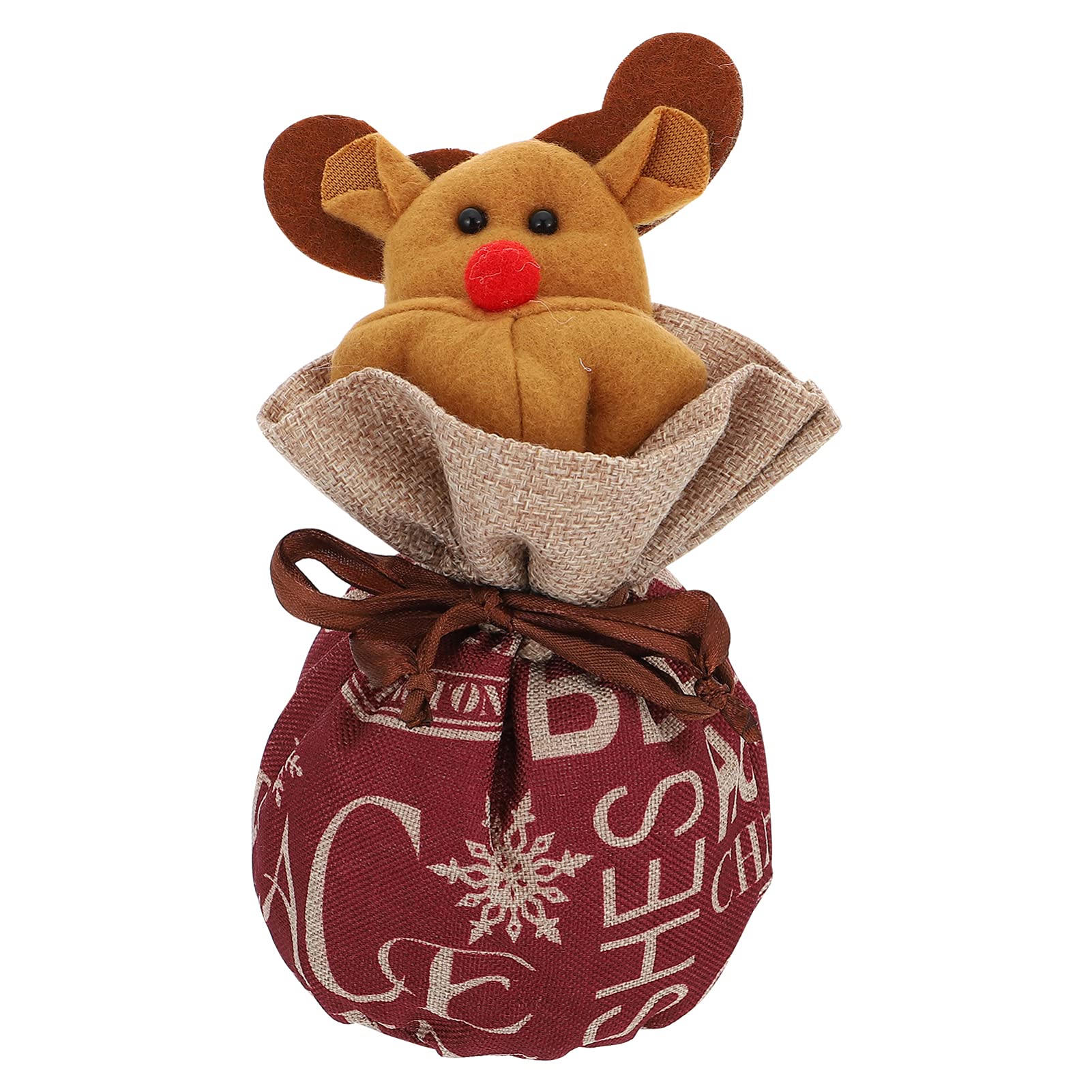 Veemoon Christmas Burlap Candy Bags - Reusable Apple & Biscuit Gift Bags with Cute Deer Pattern for Holiday Party Favors, Treats & Candy Storage | Perfect for Christmas Gifting, Cookie Exchange & Holiday Decor