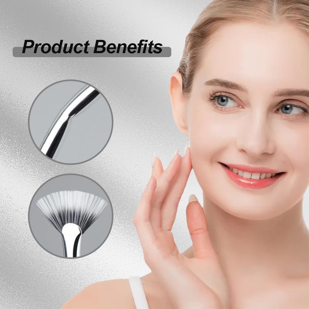 3 Pcs Folding Angle Scalloped Lash Brush - Upgraded Mascara Fan Brush for Perfect Lashes, Magic Eyelash Separator & Makeup Tool for Professional Eye Makeup | Ideal for Eyelash Extensions, Volume Lashes & Daily Makeup Routine