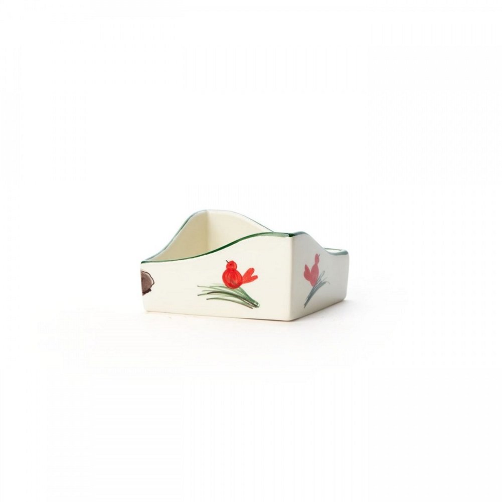 Vietri Old St. Nick Ceramic Napkin Holder - 5.5