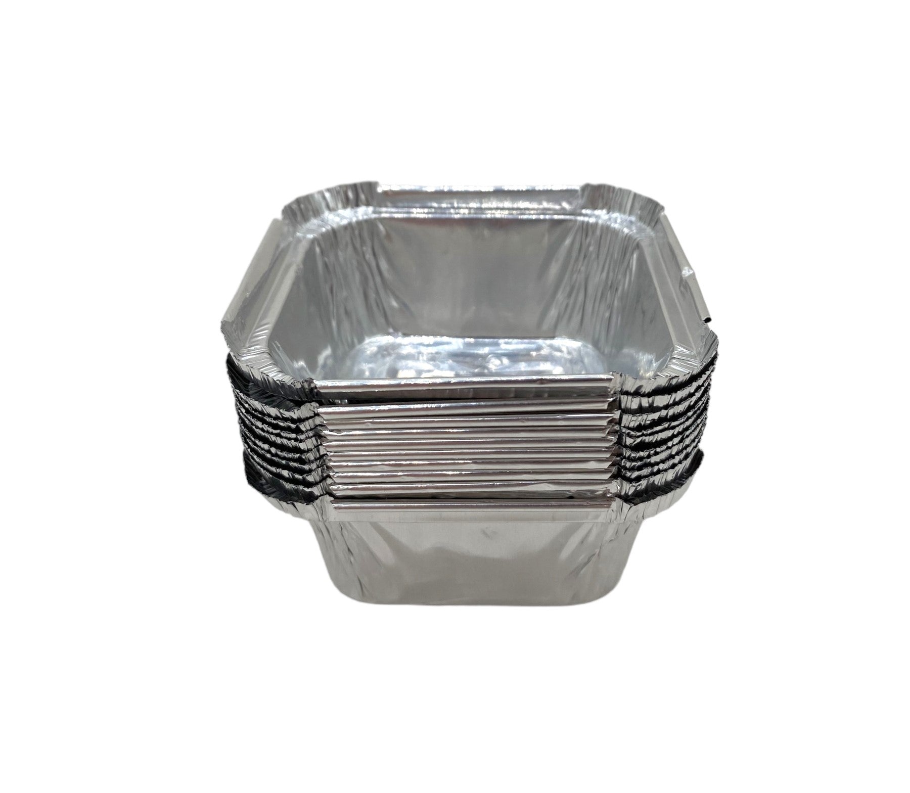 3x1.25 Inch Aluminum Foil Pans - Pack of 10 Square Baking Dishes for Party Catering, Meal Prep & Dessert Serving