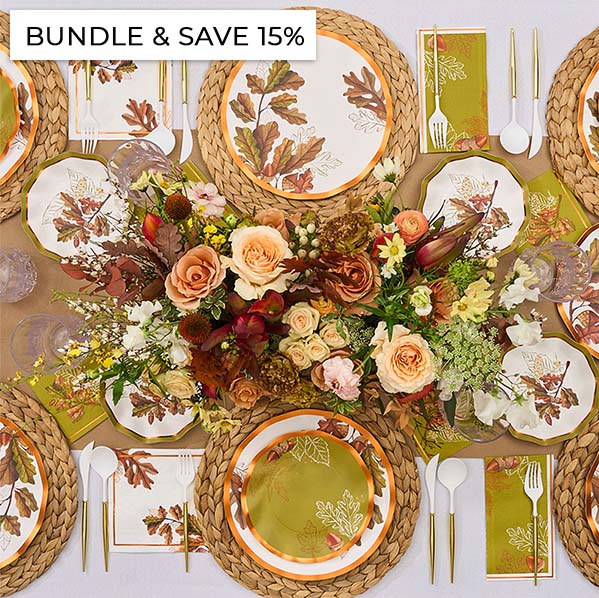 Acorn & Oak Thanksgiving Table Decor Set - Elegant Fall Harvest Centerpiece for Holiday Dining & Home Decor