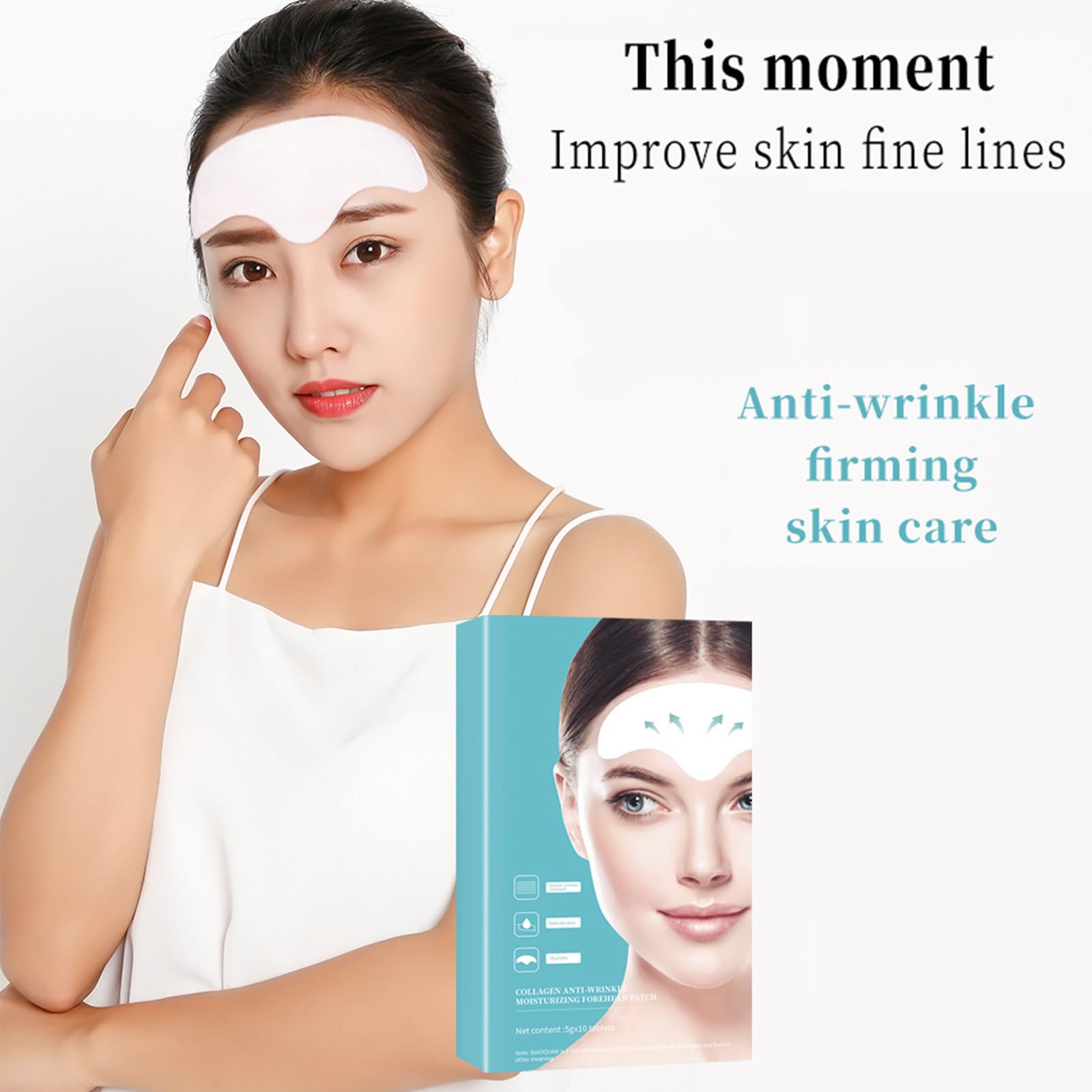 **Forehead Wrinkle Patches with Aloe & Collagen – Overnight Anti-Aging Treatment for Fine Lines & Wrinkles (10 Pcs) – Perfect for Nighttime Skincare & Smoothing Forehead Wrinkles**