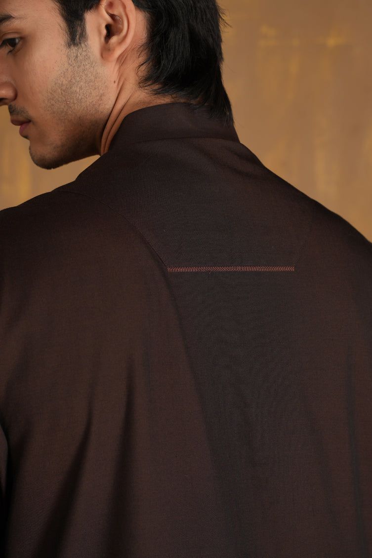Premium Blended Brown Jubba by J. Junaid Jamshed - Traditional Islamic Abaya for Women - Perfect for Prayer, Eid, and Special Occasions