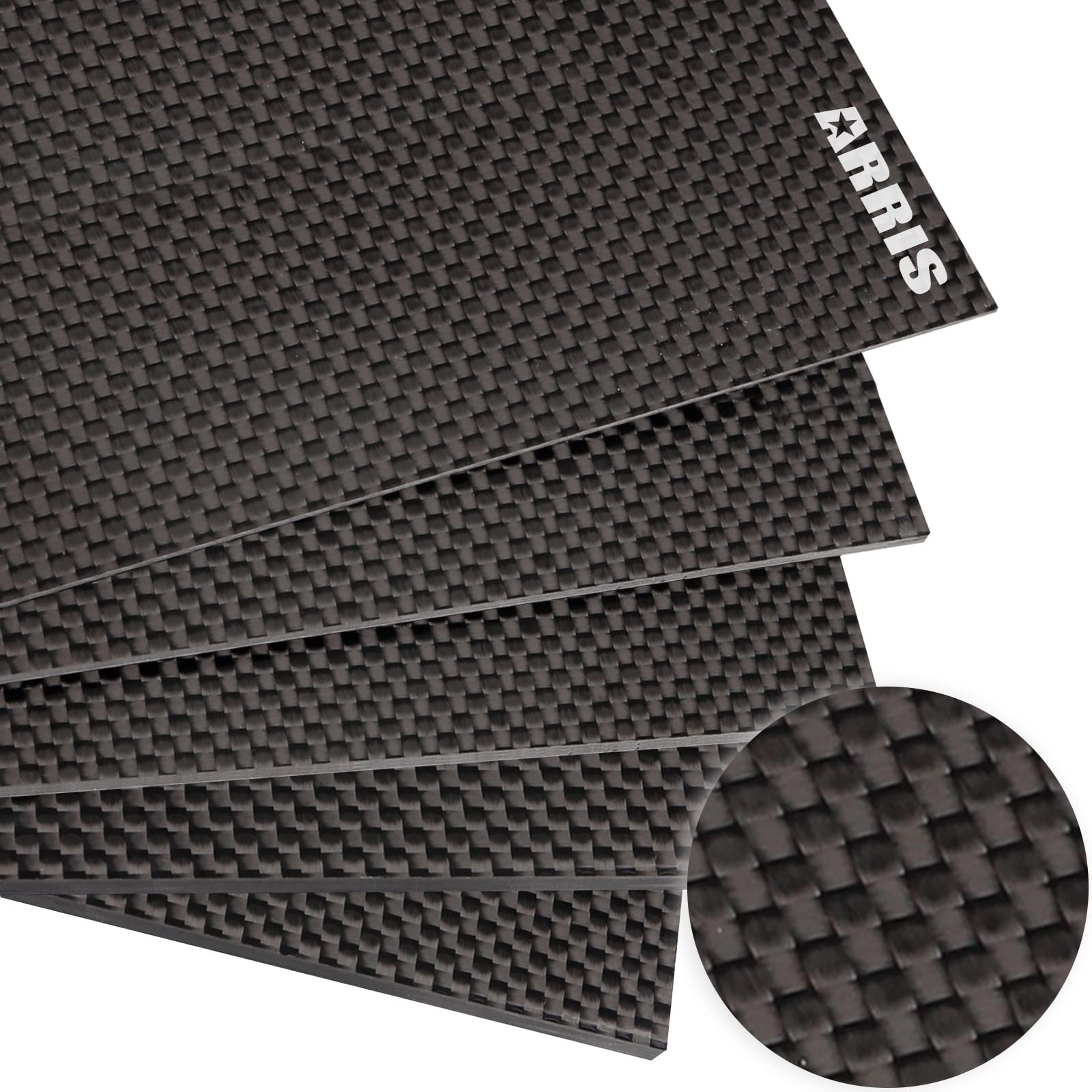 ARRIS 3K Carbon Fiber Sheet 400x500mm - 0.5mm to 6mm Thickness Options (Plain/Glossy Finish) - Lightweight & Durable Carbon Fiber Panel for DIY Projects, RC Cars, Aerospace, and Automotive Applications