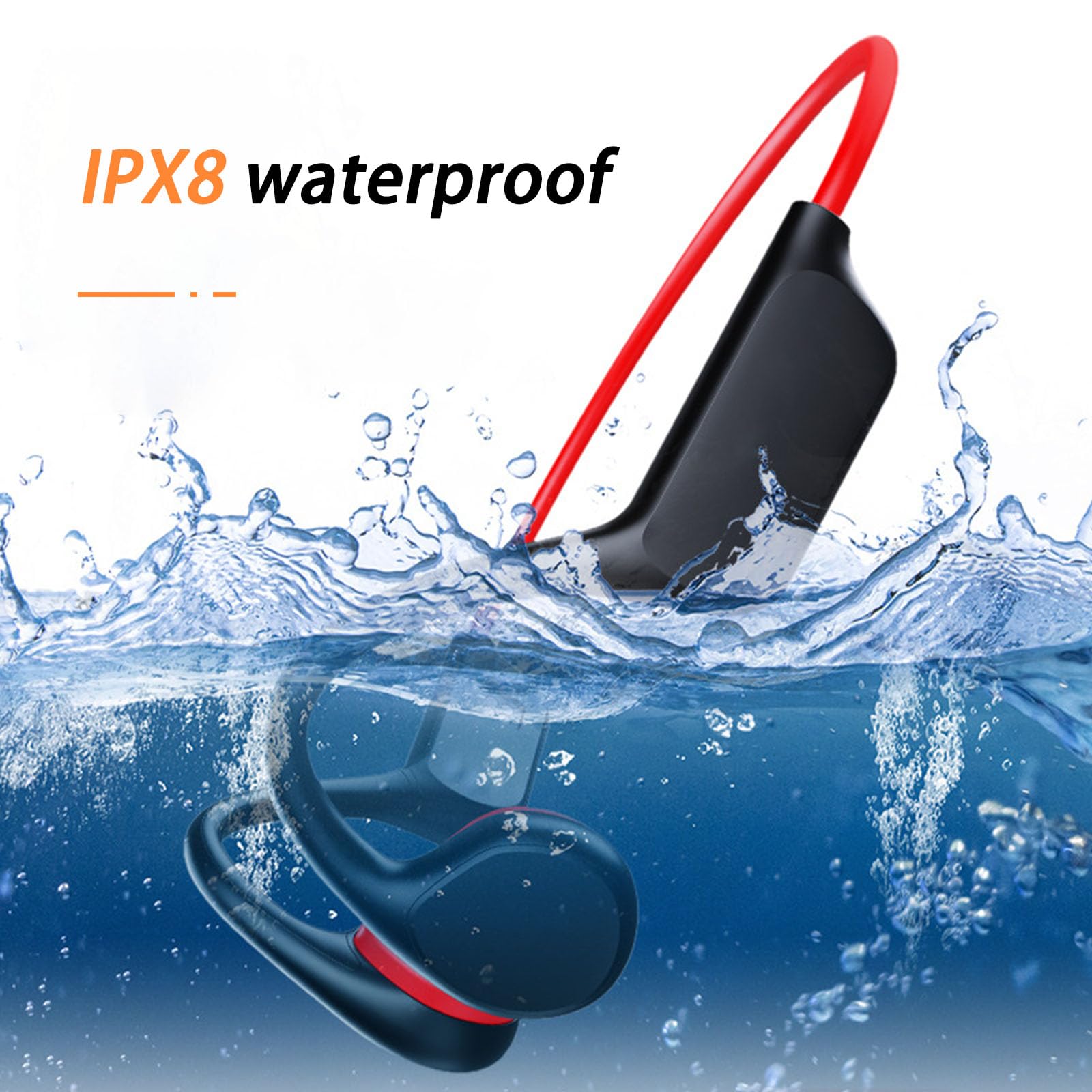 Bonesoundz Pro Bone Conduction Bluetooth Headphones - 10 Hour Playtime, IPX8 Waterproof, Sweatproof Wireless Headphones for Running, Cycling, Swimming & Outdoor Sports (Black)
