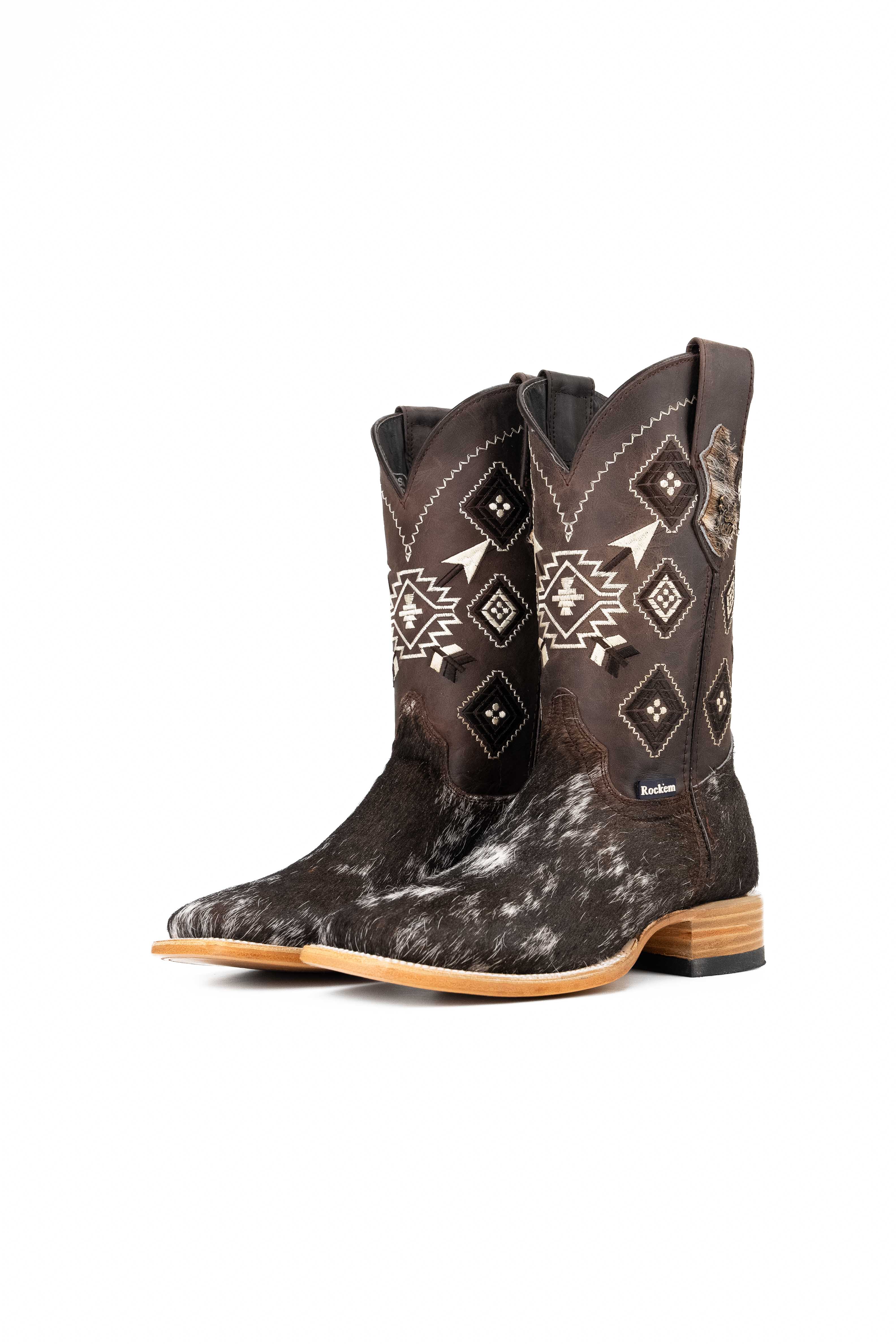 **Men's Genuine Cowhide Square Toe Cowboy Boots - Size 7 (Box NM37) - Perfect for Western Rides, Country Events & Casual Wear**