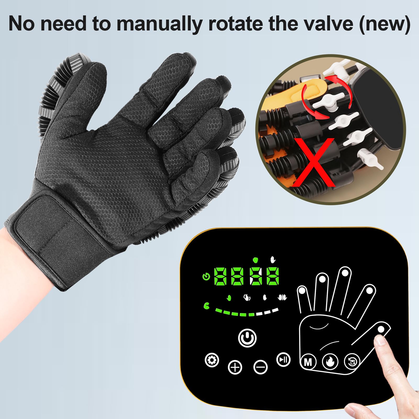 Finger Rehabilitation Device - Electric Heated Hand Orthosis for Arthritis, Cerebral Palsy & Stroke Recovery - Hand Therapy Equipment for Men & Women - Improve Finger Mobility & Pain Relief at Home/Clinic