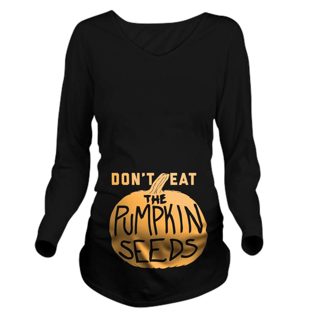 Don't Eat The Pumpkin Long Sleeve Maternity T-Shirt for Pregnant Women | Funny Halloween Pregnancy Shirt | Comfortable Cotton Tee for Fall & Thanksgiving