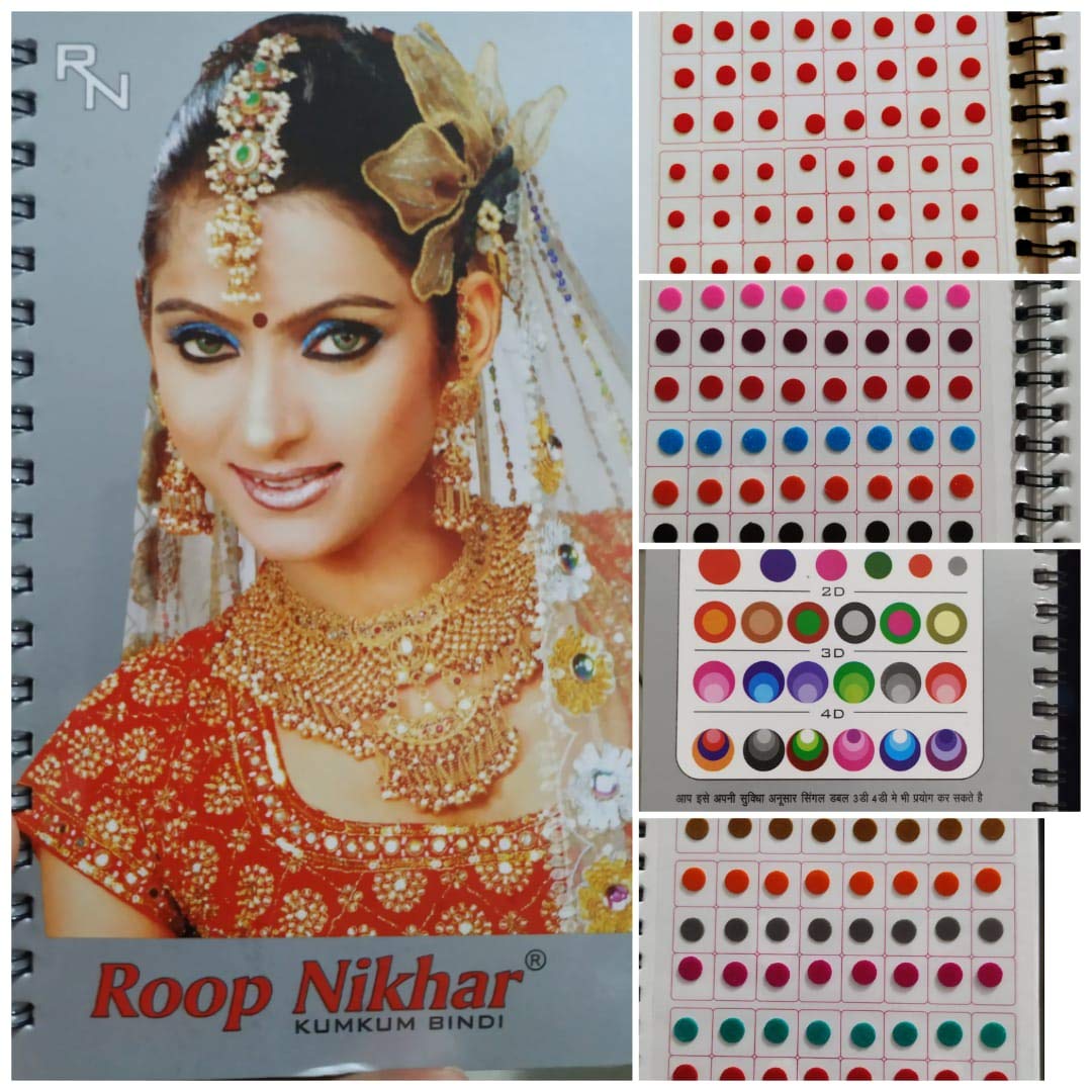 Roop Nikhar 960 Small Bindi Sticker Collection Book - Traditional Indian Forehead Decoration for Weddings, Festivals & Daily Wear