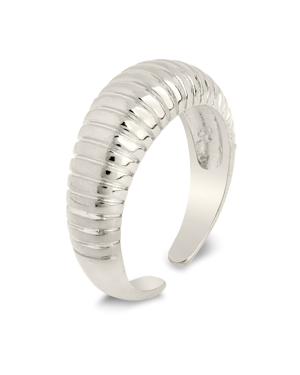 Elegant Ribbed Open Bombe Ring - Stackable Gold & Silver Statement Jewelry for Women - Perfect for Parties, Weddings & Everyday Wear