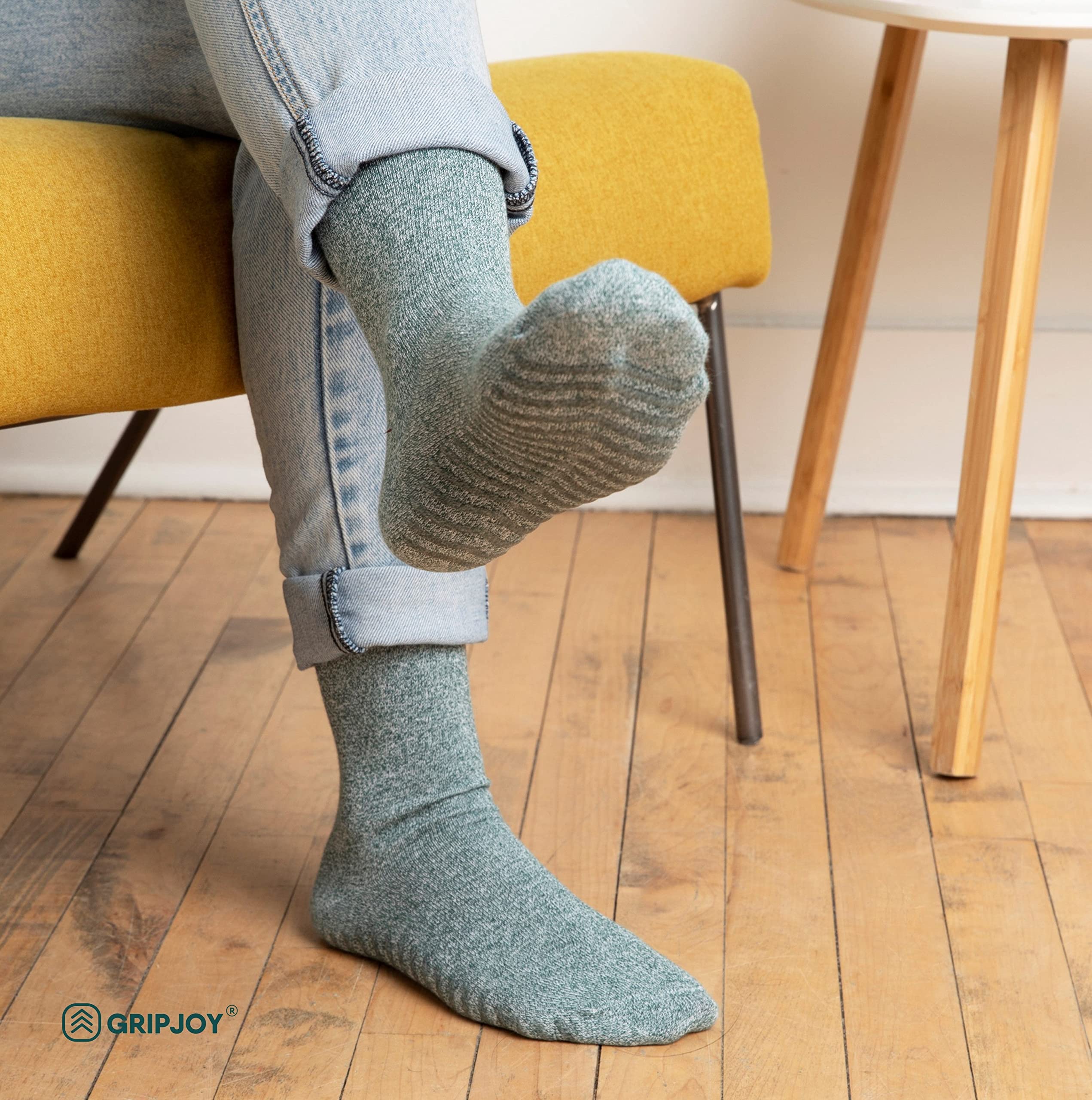 Gripjoy Non-Slip Grip Socks Bundle - Crew & Low Cut Styles (Multi-Color: Grey, Red, Green, Blue, Pink, Purple) - Small/Medium - Perfect for Yoga, Pilates, Barre & Dance Workouts