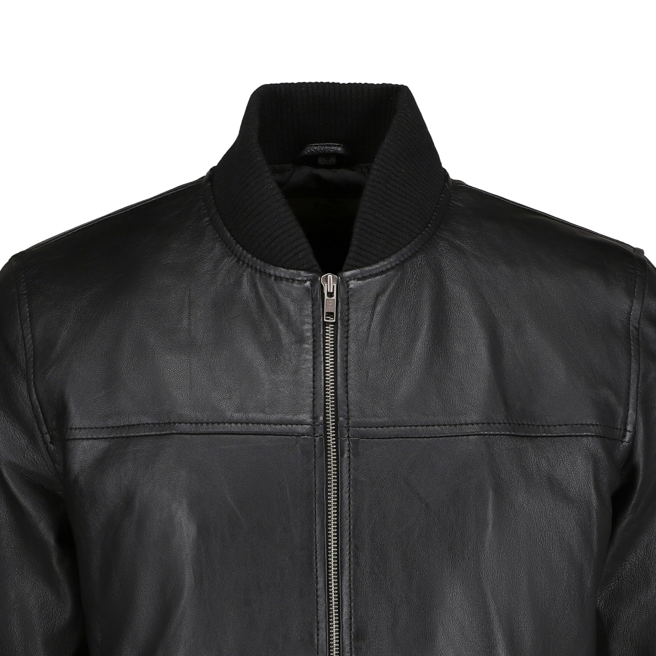 Men's Black Leather Varsity Bomber Jacket - Classic Biker Style Motorcycle Jacket for Casual Wear & Night Out | Perfect for Fall & Winter Fashion