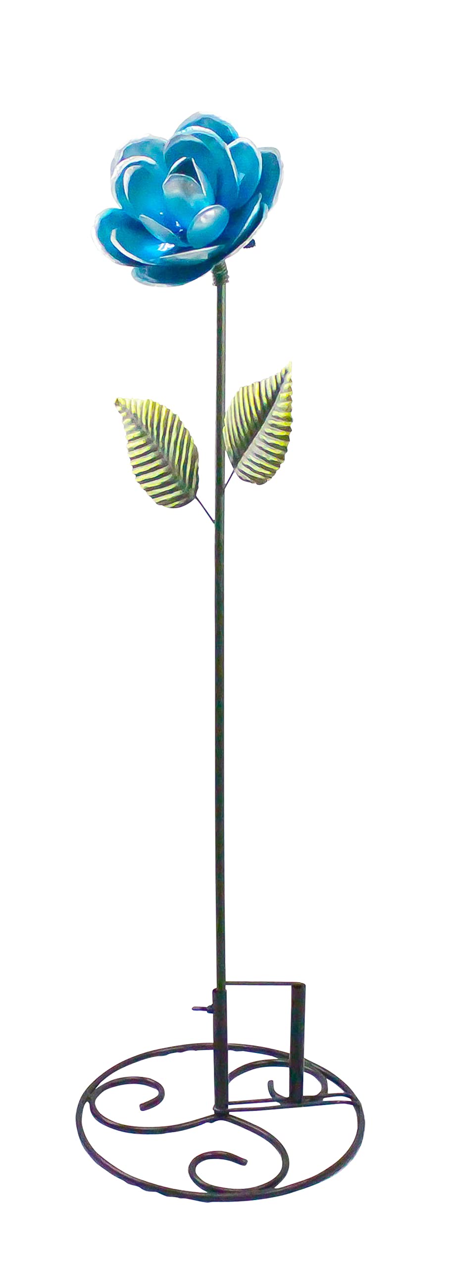 Red Carpet Studios Blue Rose Garden Stake - 35.4 Inch Tall Metal Flower Support for Outdoor Decor, Wedding & Garden Party Decorations