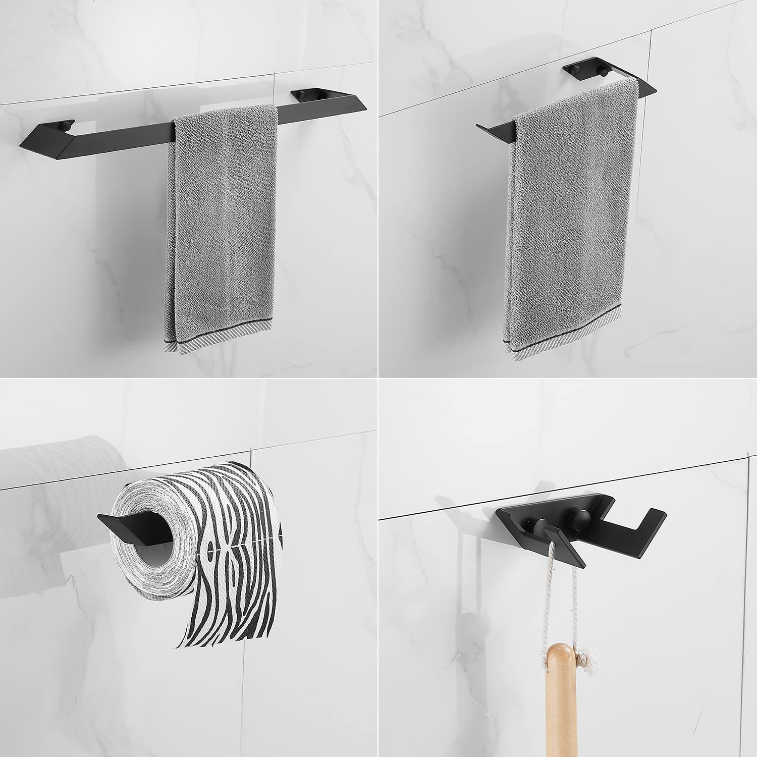 Sagetta 4-Piece Stainless Steel Bathroom Hardware Set - 24