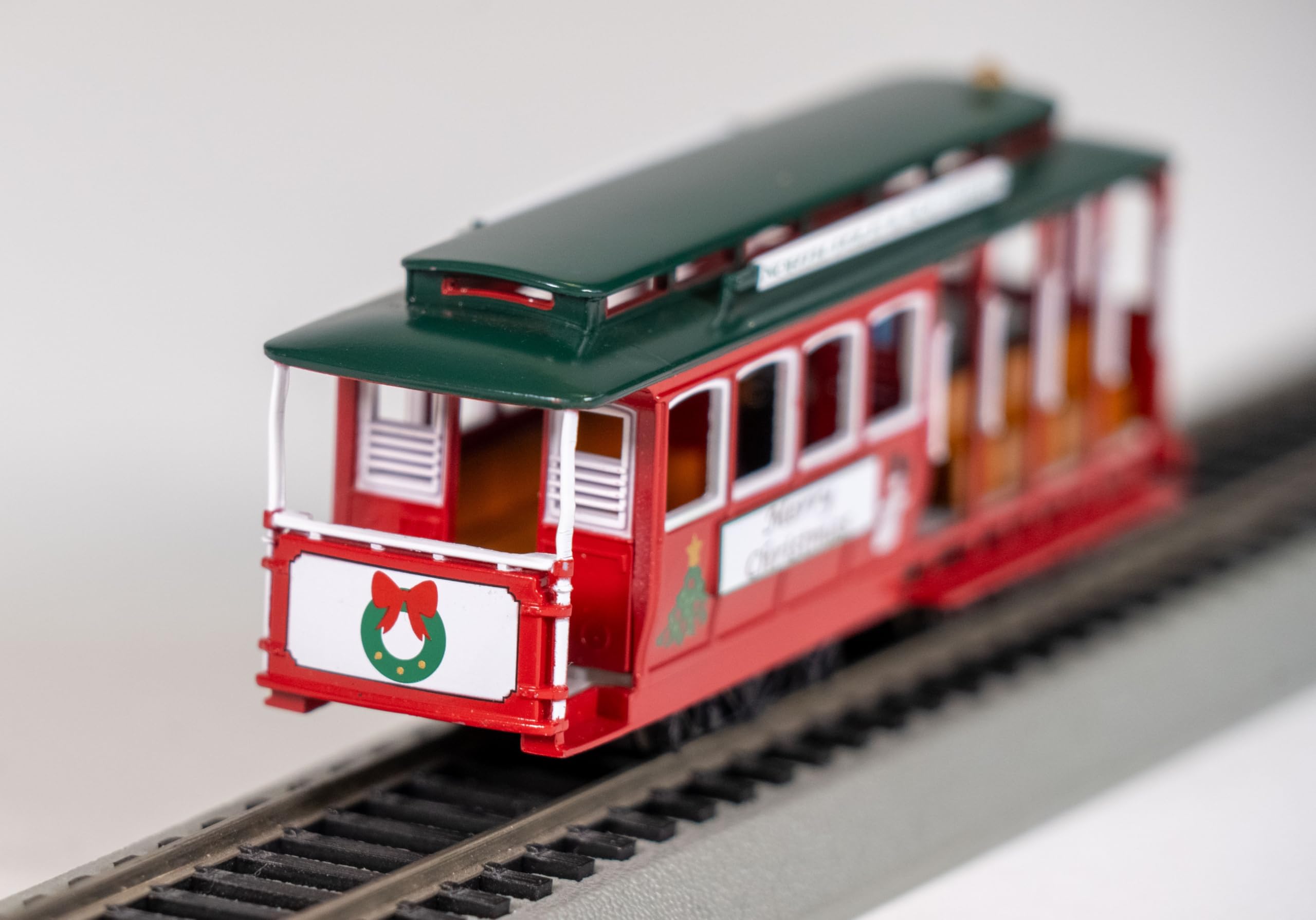 Yellow & Red HO Scale Cable Car with Grip Man - Perfect for Model Train Layouts & City Dioramas