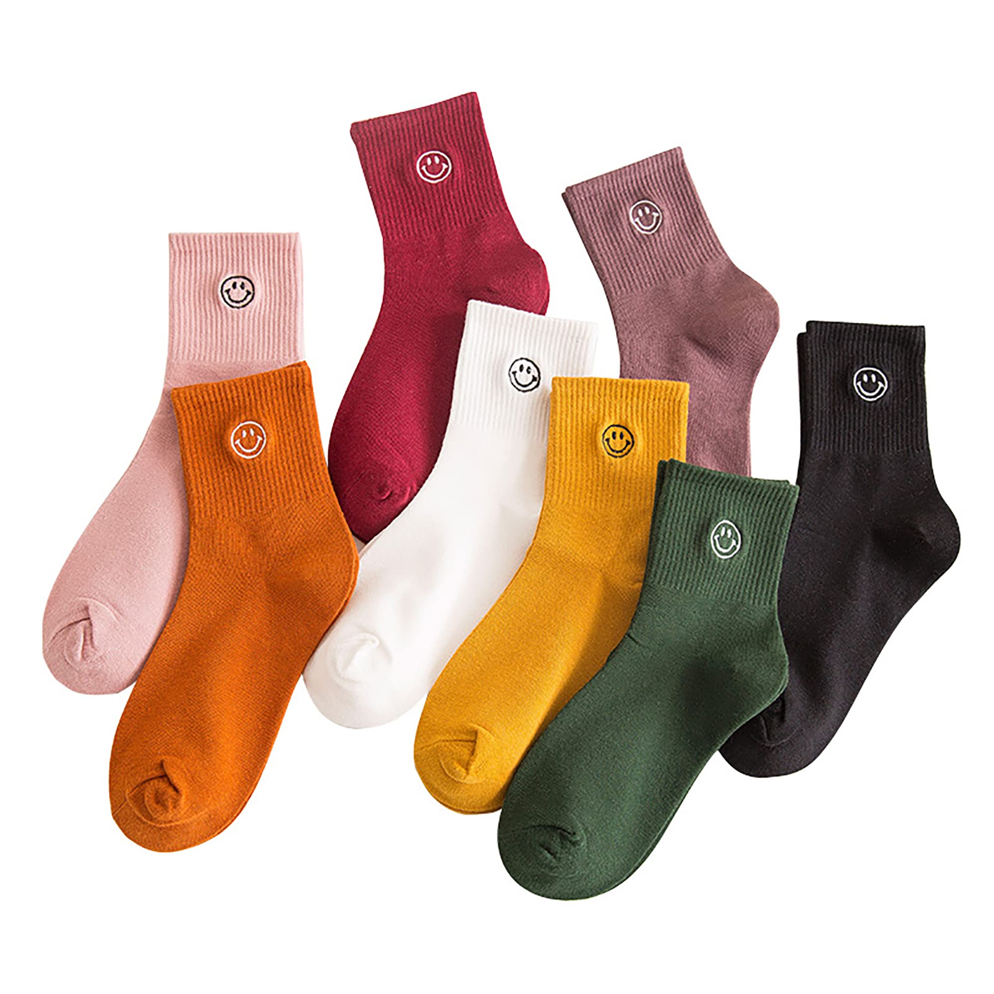 Funny Cute Smile Face Cartoon Socks for Women & Girls - Low Cut Fashion Socks (5/8 Pack) - Perfect for Casual Wear, Gifts, and Everyday Comfort