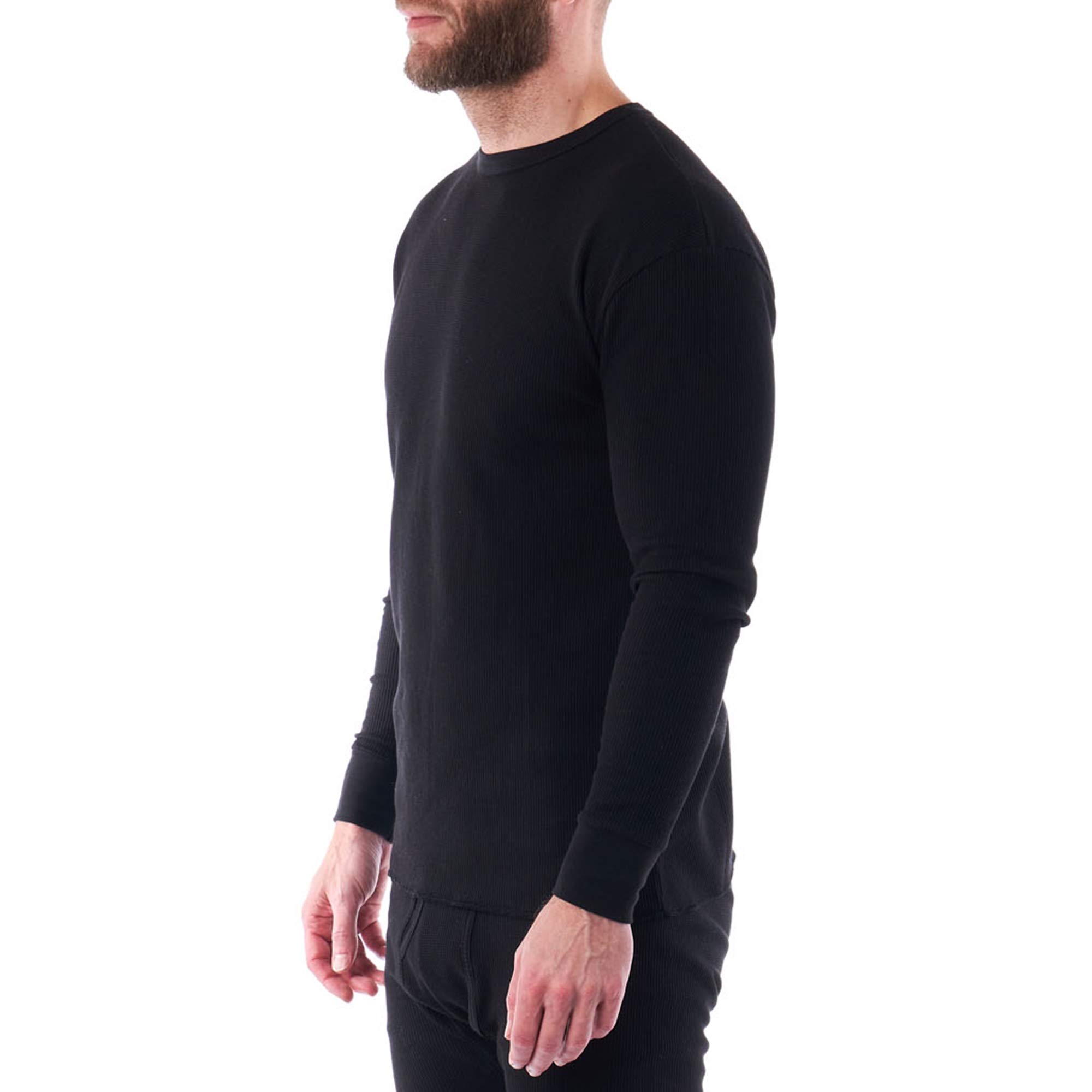 Alpine Swiss Men's Thermal Long Sleeve Henley Shirt - Waffle Knit Crew Neck Base Layer for Cold Weather - Perfect for Winter Hiking, Skiing & Outdoor Activities