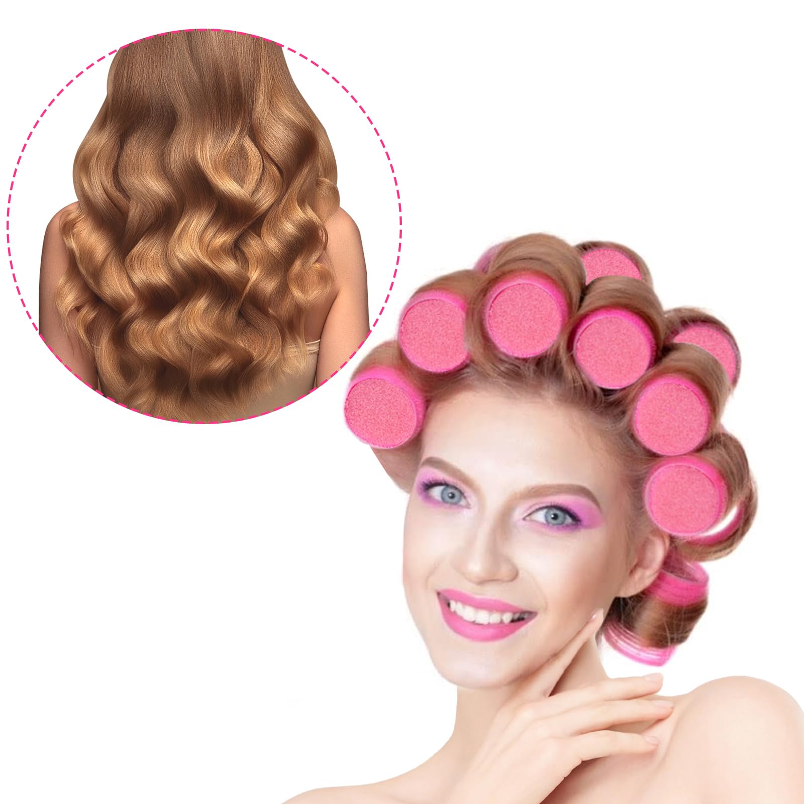Uonlytech 8pcs Self-Grip Foam Hair Rollers Set for Women & Girls - Soft Sponge Curlers for Bangs & Styling - Perfect for Home, Salon & Party Hairstyles