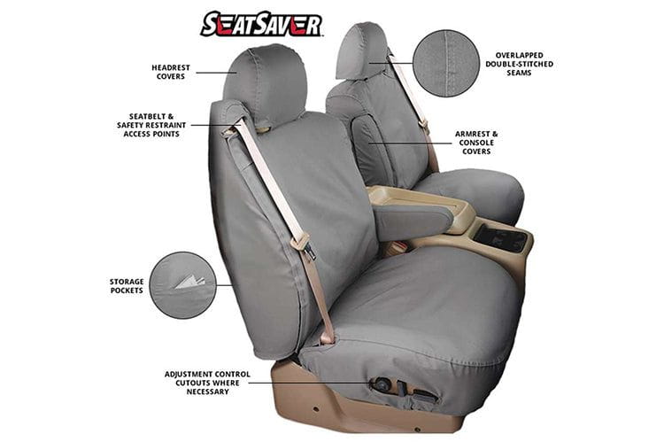Covercraft SS2430PCCH Polycotton SeatSaver Custom Front Seat Covers for 2010-2012 Dodge Ram 2500/3500 - Charcoal | Durable Protection & Comfort for Truck Seats | Perfect for Work, Off-Roading & Daily Commuting