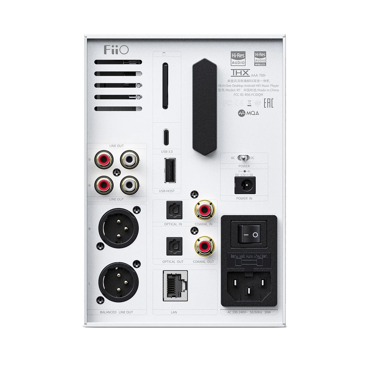 FiiO R7 All-in-One HiFi Audio Player, Streamer & Headphone Amplifier/DAC with Bluetooth - Perfect for Home Audio & Studio Listening (Open Box)