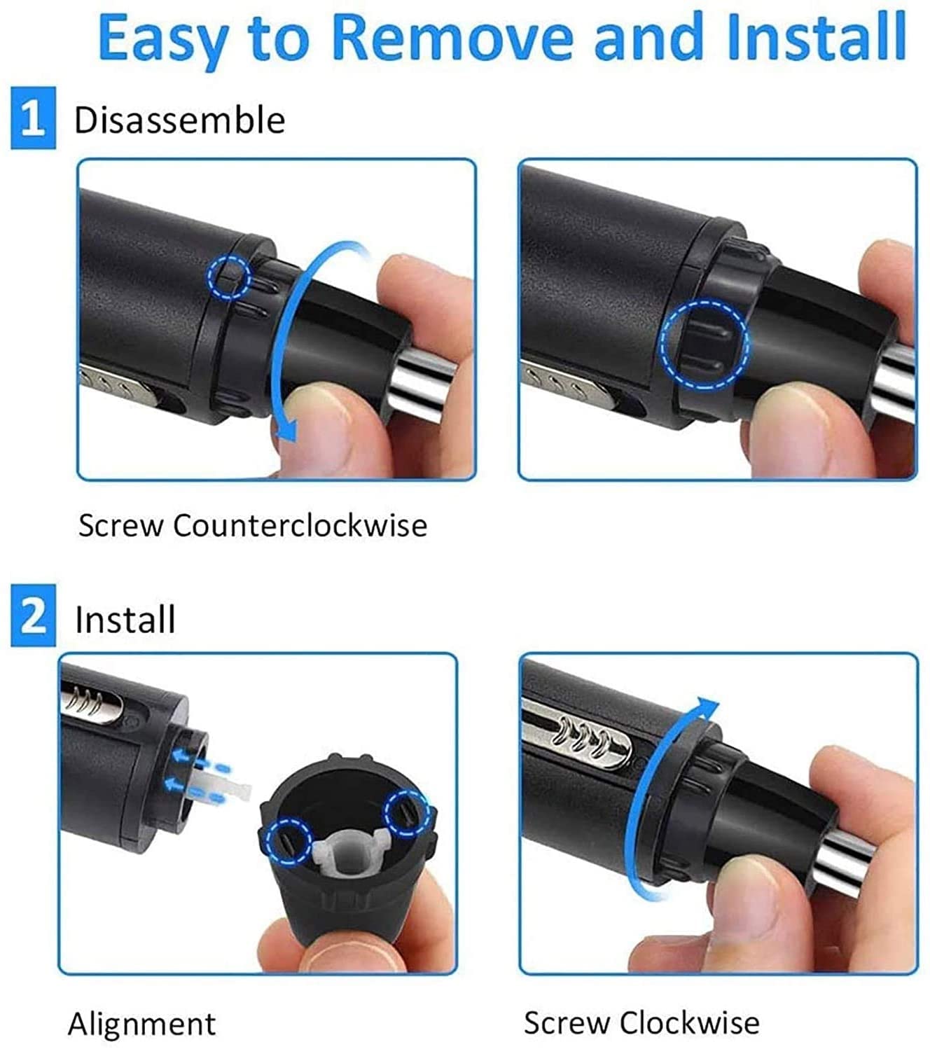 Rechargeable Electric Nose & Ear Hair Trimmer for Men & Women - Painless Facial Grooming Kit with Precision Blades - Perfect for Travel, Home Use & Personal Grooming