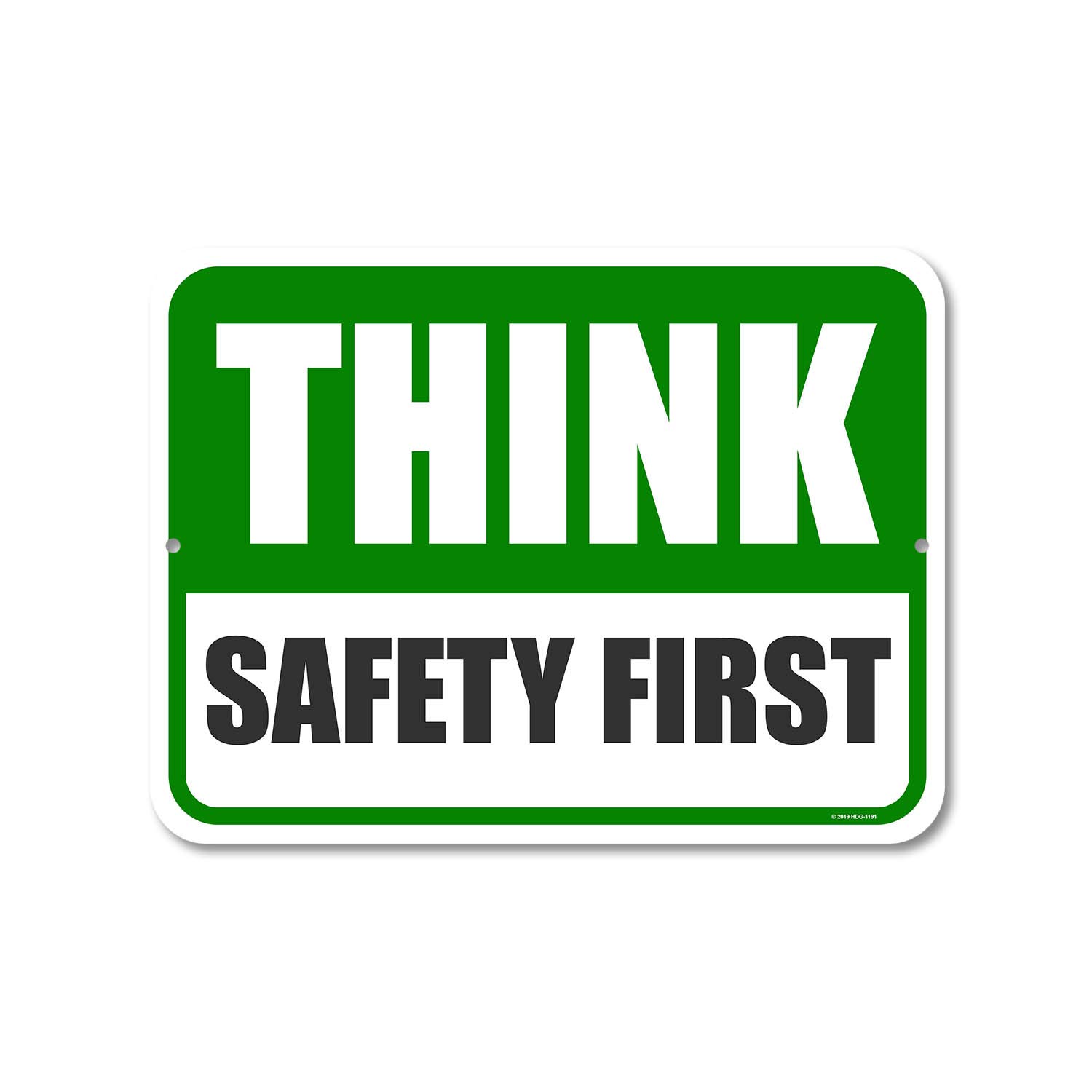 Safety First Metal Sign - 9x12 Inch Aluminum Shop Sign for Workplace & Home