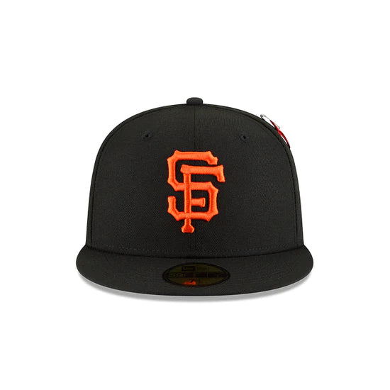 San Francisco Giants Alpha Industry Black 59FIFTY Fitted Hat for Men - Official MLB Baseball Cap for Sports Fans & Streetwear Fashion