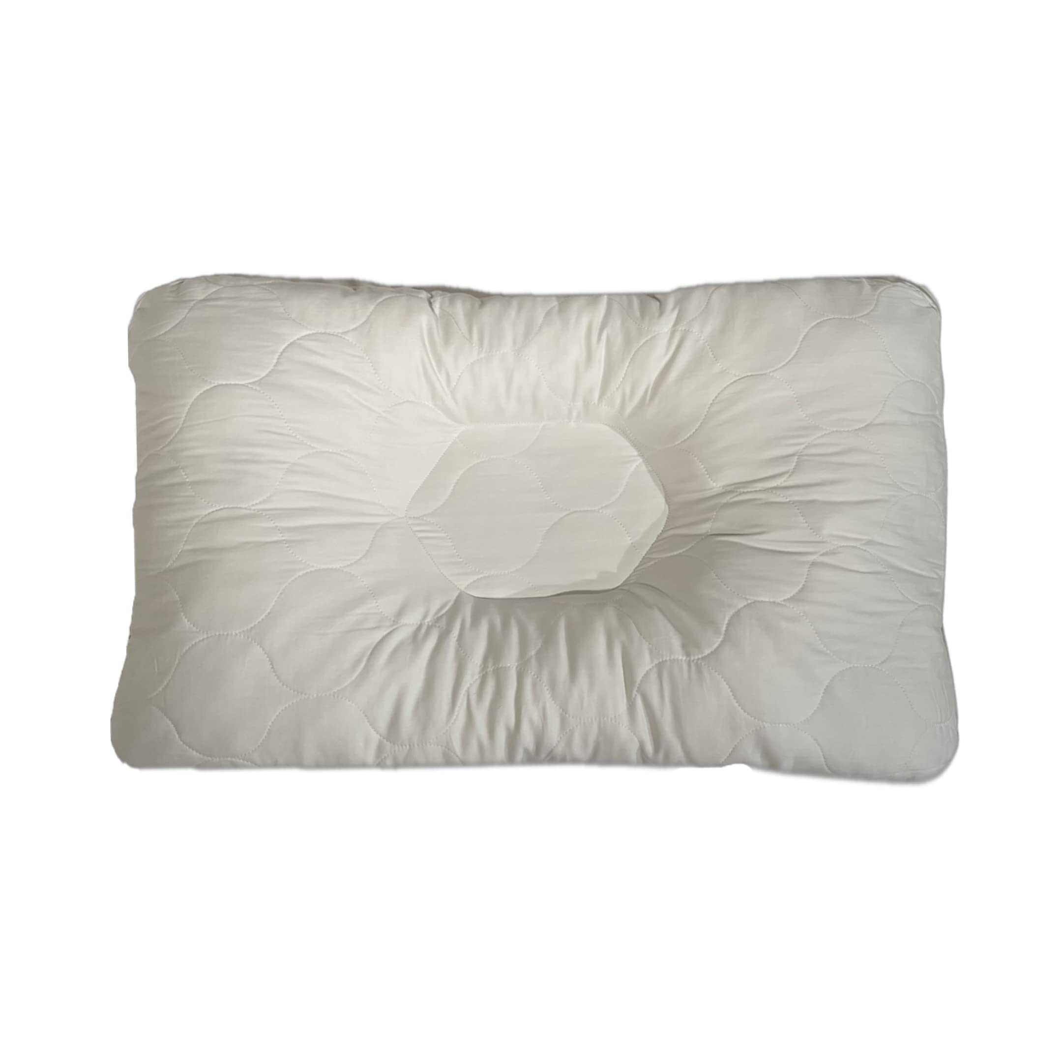 Sleep & Beyond myTraining 100% Natural Wool Filled & Cotton Sateen Quilted Pillow Case - All Seasons Support for Neck, Shoulders & Spine - Lightweight, Washable Queen Size Pillow (Ivory) - Perfect for Home, Office & Travel Comfort