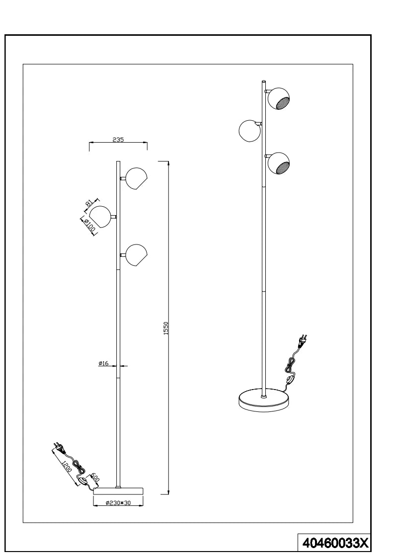 Modern Black Floor Lamp by Dakota - Stylish Lighting for Living Room, Bedroom, and Office Decor