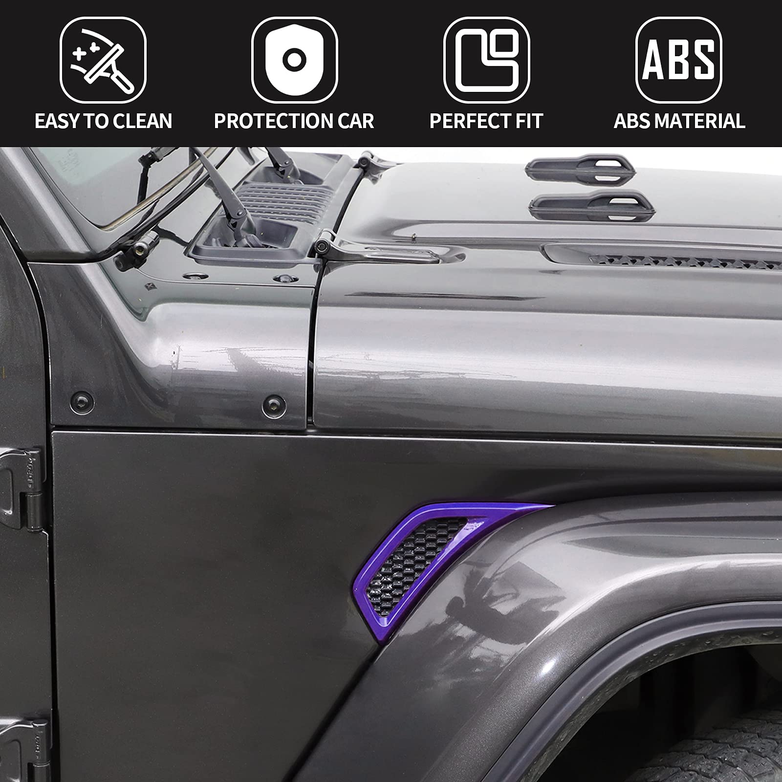 2018-2025 Jeep Wrangler JL/JLU & Gladiator JT AC Vent Outlet Cover Trim - ABS Purple Decorative Accessory for Interior Customization | Perfect for Off-Road Adventures & Daily Commutes